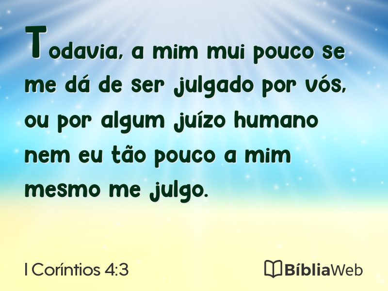 I Coríntios 4:3 em imagem para compartilhar