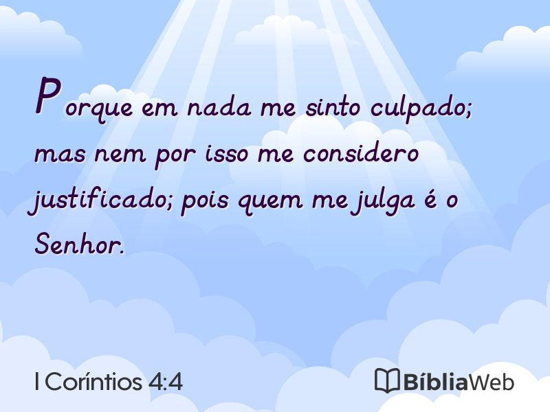 I Coríntios 4:4 em imagem para compartilhar