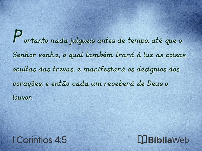 I Coríntios 4:5 em imagem para compartilhar