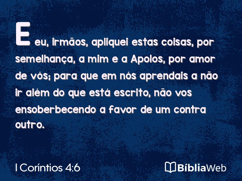 I Coríntios 4:6 em imagem para compartilhar