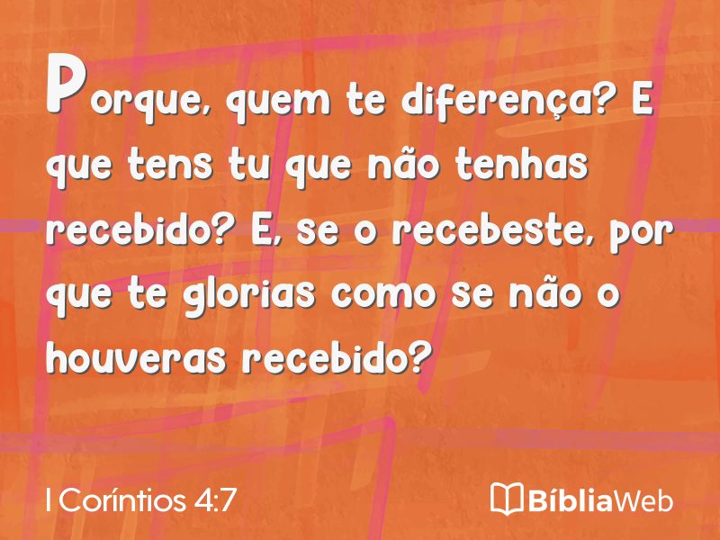 I Coríntios 4:7 em imagem para compartilhar