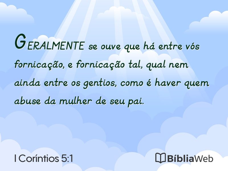 I Coríntios 5:1 em imagem para compartilhar