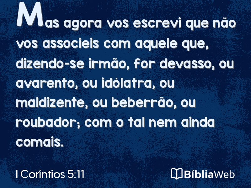 I Coríntios 5:11 em imagem para compartilhar