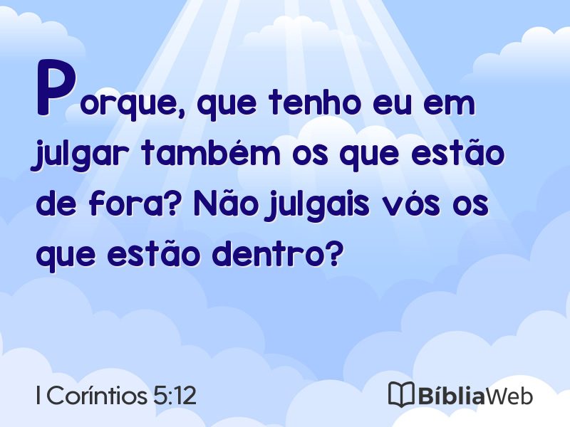 I Coríntios 5:12 em imagem para compartilhar
