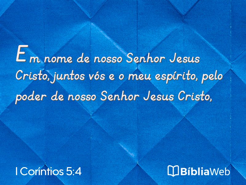 I Coríntios 5:4 em imagem para compartilhar