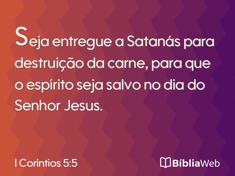 I Coríntios 5:5 em imagem para compartilhar