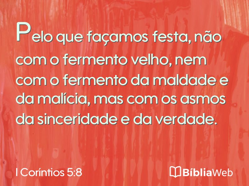 I Coríntios 5:8 em imagem para compartilhar