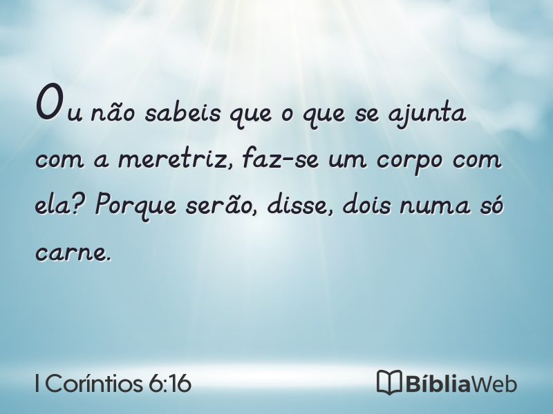I Coríntios 6:16 em imagem para compartilhar
