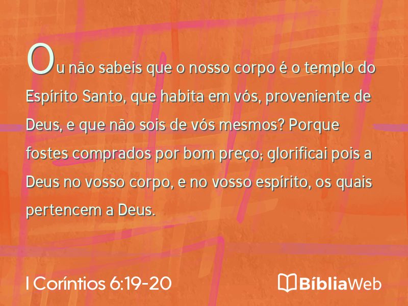 I Coríntios 6:19-20 em imagem para compartilhar