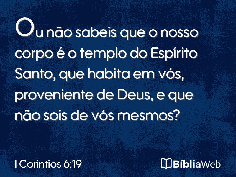 I Coríntios 6:19 em imagem para compartilhar