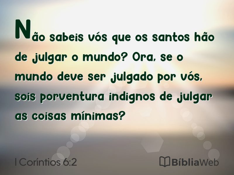 I Coríntios 6:2 em imagem para compartilhar