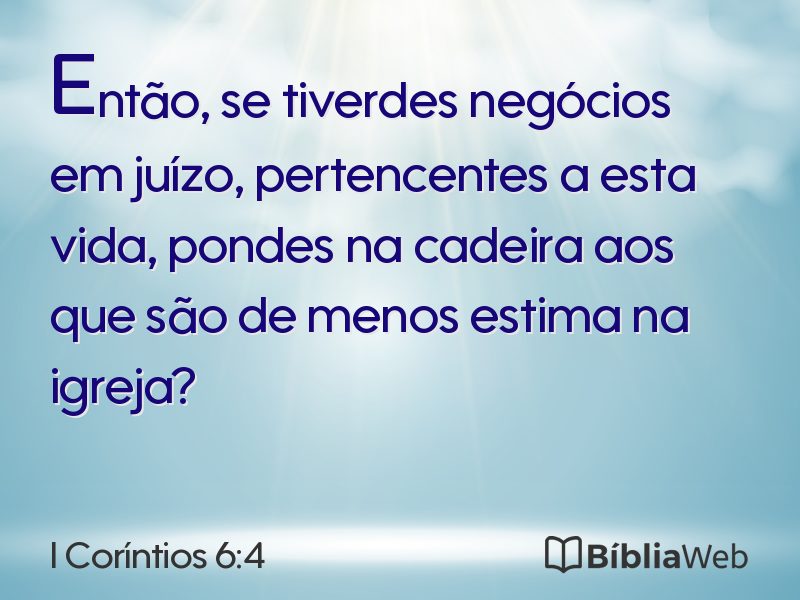 I Coríntios 6:4 em imagem para compartilhar