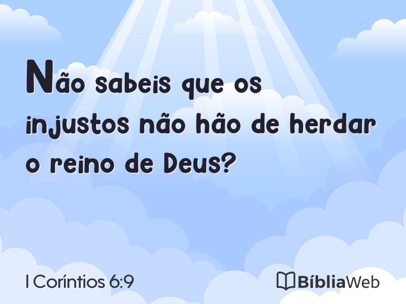 I Coríntios 6:9 em imagem para compartilhar