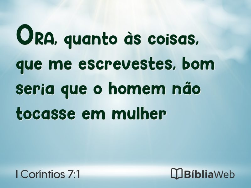 I Coríntios 7:1 em imagem para compartilhar