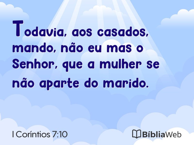 I Coríntios 7:10 em imagem para compartilhar