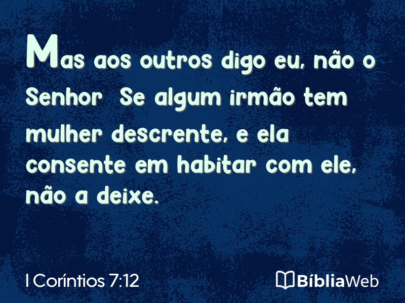 I Coríntios 7:12 em imagem para compartilhar