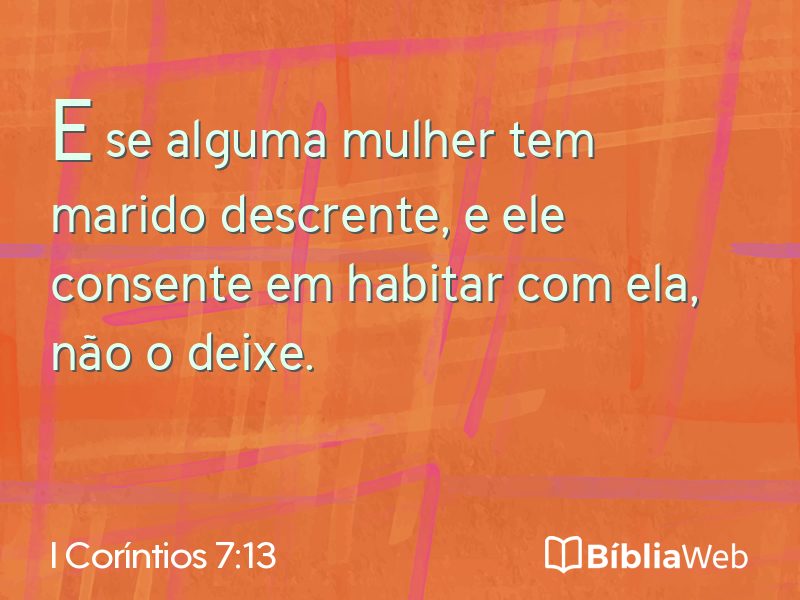I Coríntios 7:13 em imagem para compartilhar