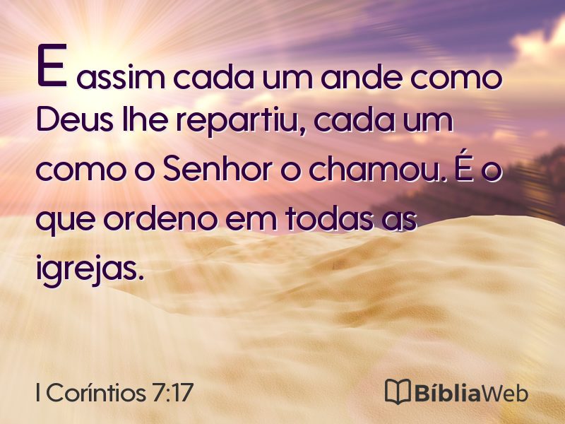 I Coríntios 7:17 em imagem para compartilhar