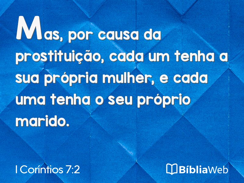 I Coríntios 7:2 em imagem para compartilhar