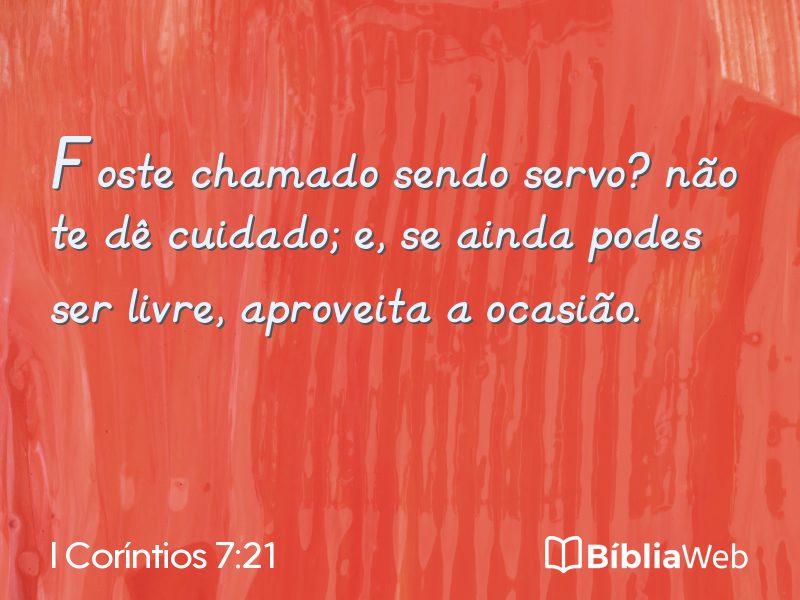 I Coríntios 7:21 em imagem para compartilhar
