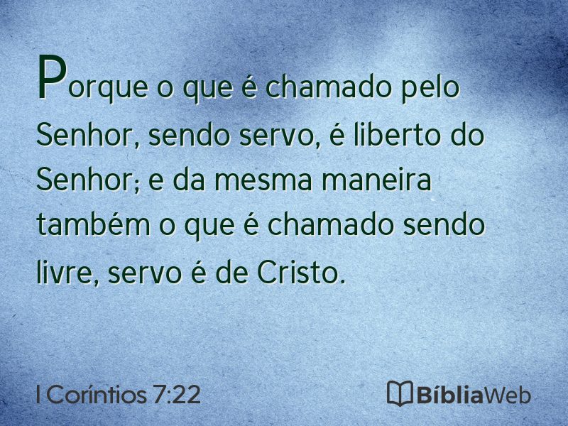 I Coríntios 7:22 em imagem para compartilhar