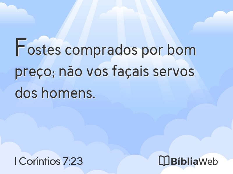 I Coríntios 7:23 em imagem para compartilhar