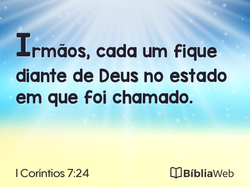 I Coríntios 7:24 em imagem para compartilhar