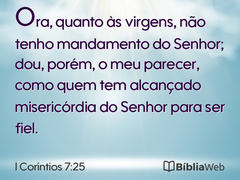 I Coríntios 7:25 em imagem para compartilhar