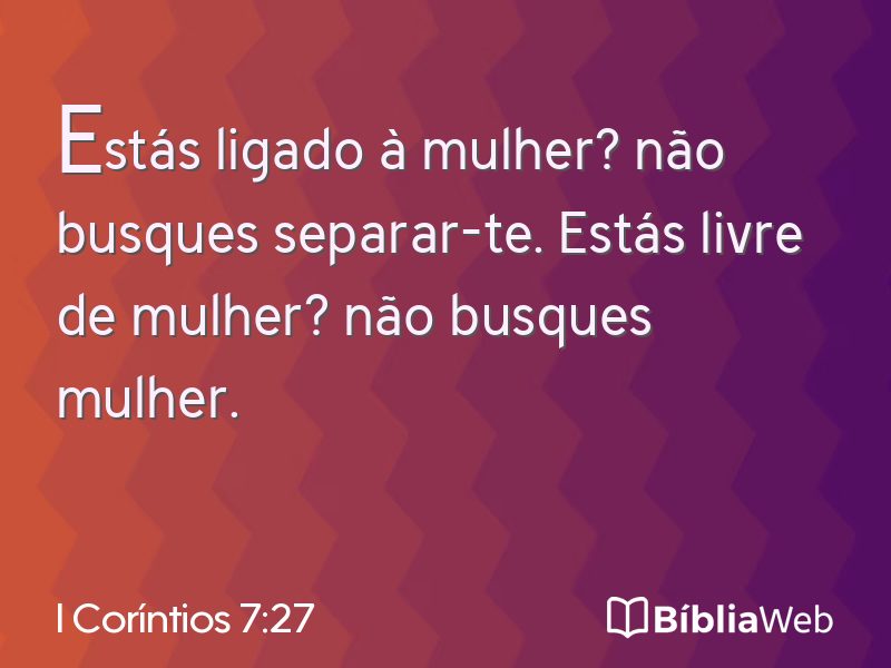 I Coríntios 7:27 em imagem para compartilhar
