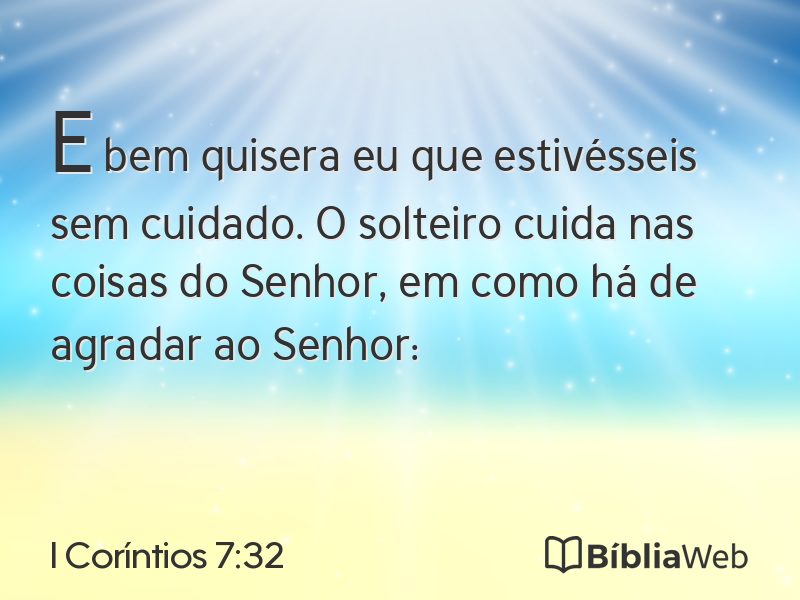 I Coríntios 7:32 em imagem para compartilhar