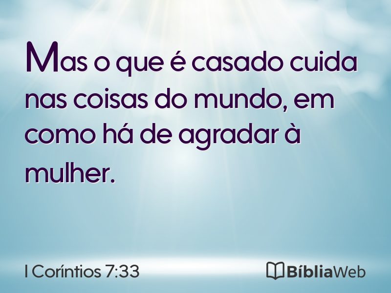 I Coríntios 7:33 em imagem para compartilhar