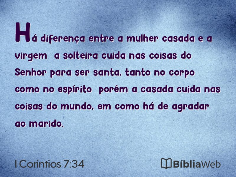 I Coríntios 7:34 em imagem para compartilhar