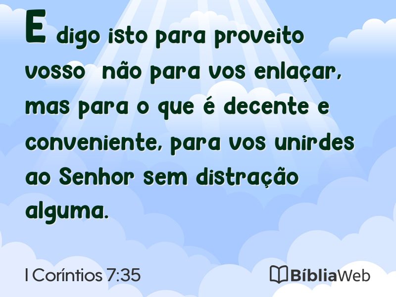 I Coríntios 7:35 em imagem para compartilhar