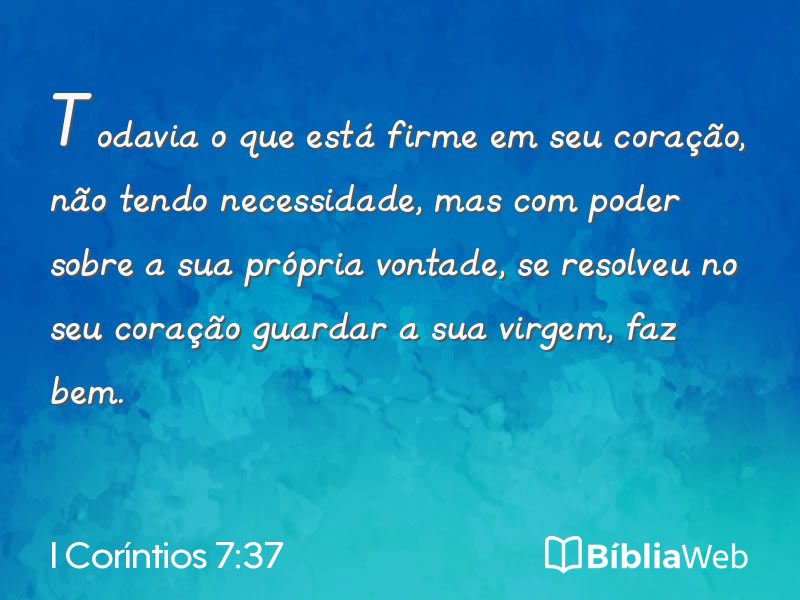 I Coríntios 7:37 em imagem para compartilhar