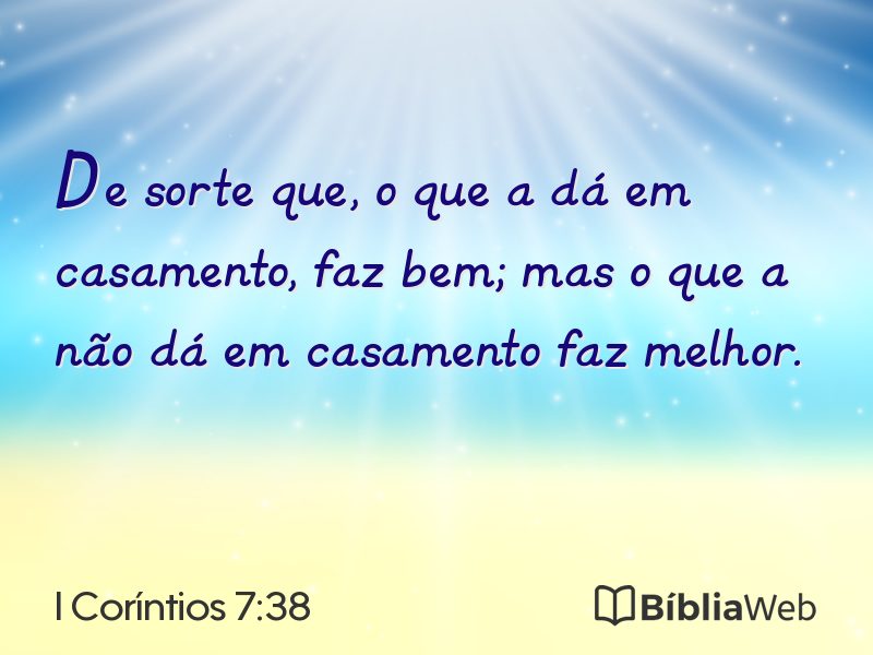 I Coríntios 7:38 em imagem para compartilhar