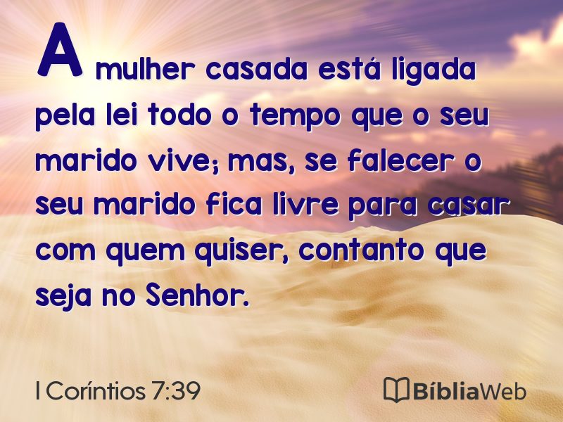 I Coríntios 7:39 em imagem para compartilhar