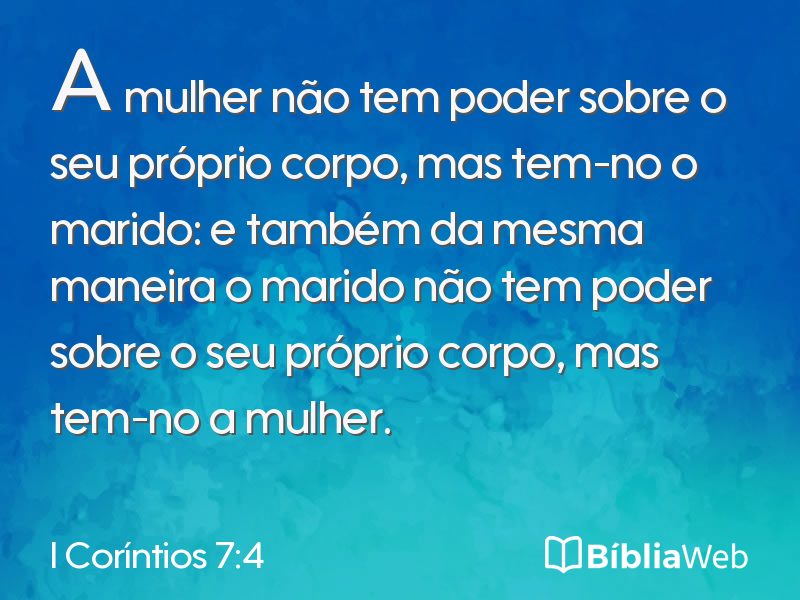 I Coríntios 7:4 em imagem para compartilhar
