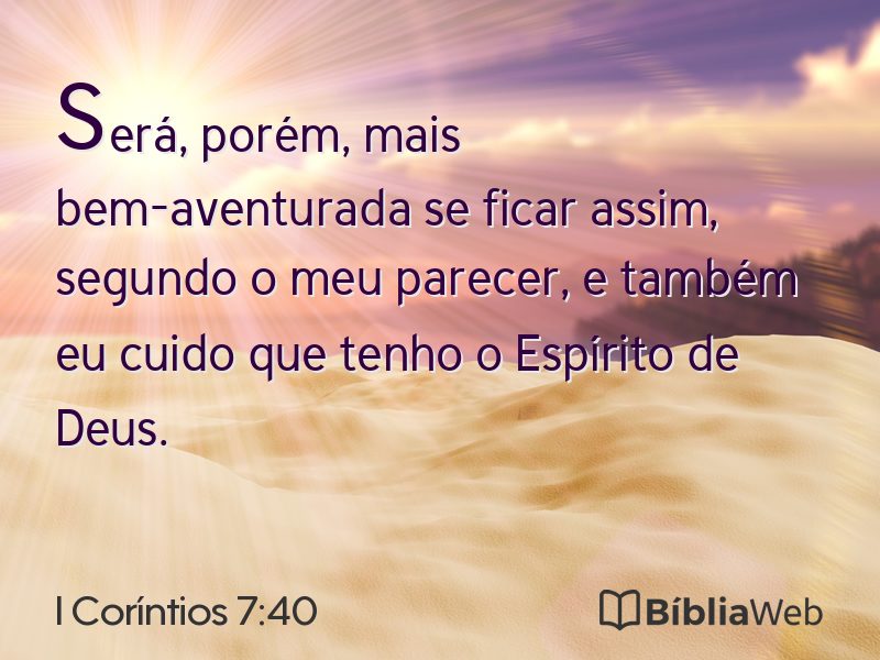 I Coríntios 7:40 em imagem para compartilhar