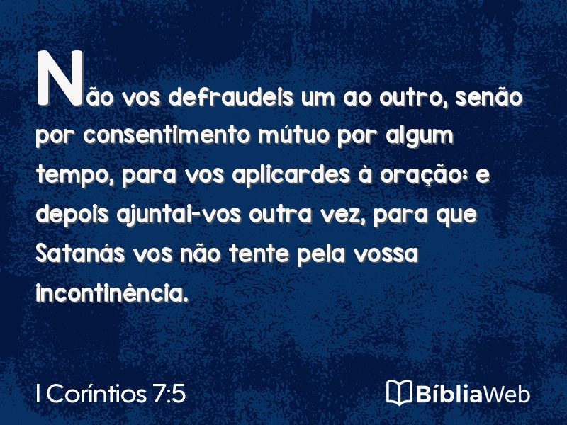 I Coríntios 7:5 em imagem para compartilhar