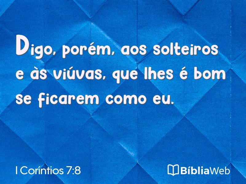 I Coríntios 7:8 em imagem para compartilhar
