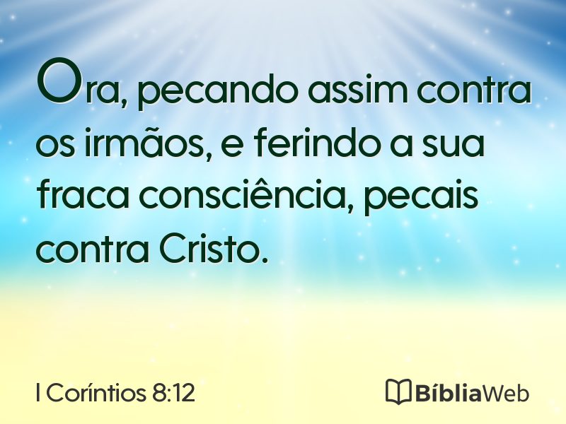 I Coríntios 8:12 em imagem para compartilhar