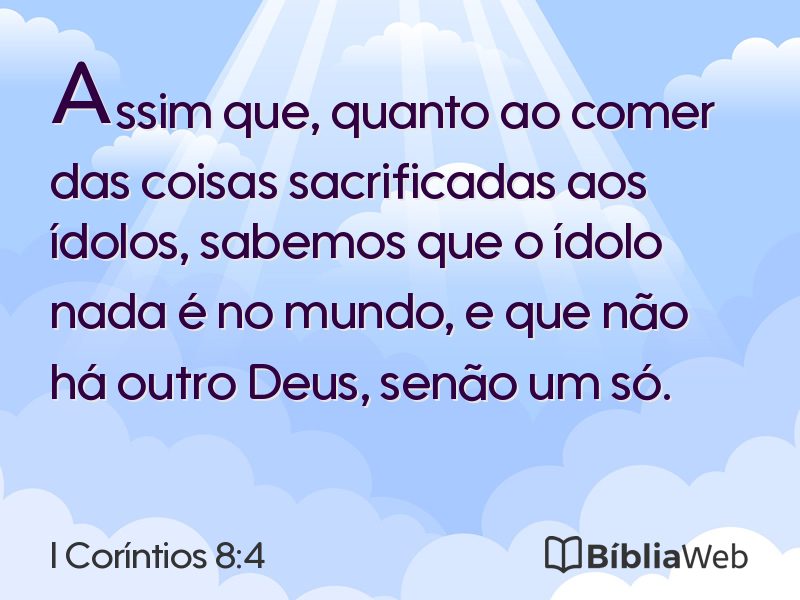 I Coríntios 8:4 em imagem para compartilhar