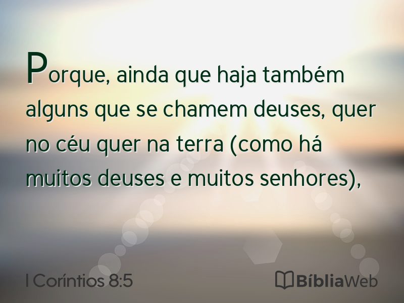 I Coríntios 8:5 em imagem para compartilhar