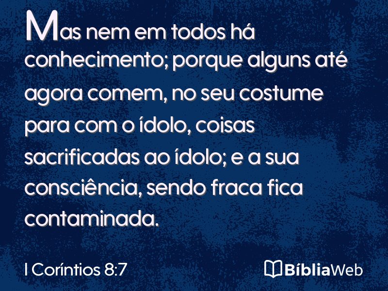 I Coríntios 8:7 em imagem para compartilhar