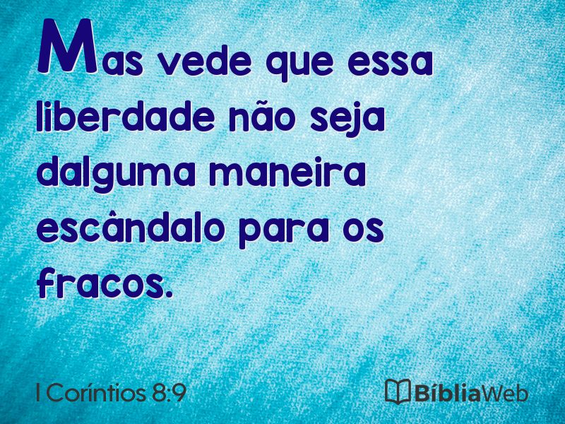 I Coríntios 8:9 em imagem para compartilhar
