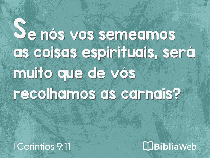I Coríntios 9:11 em imagem para compartilhar