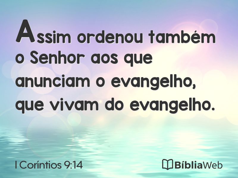 I Coríntios 9:14 em imagem para compartilhar