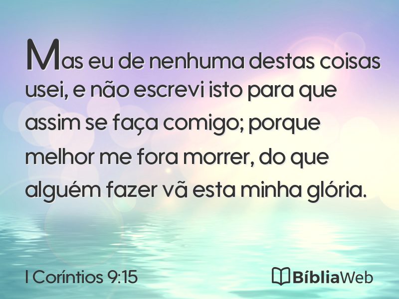 I Coríntios 9:15 em imagem para compartilhar