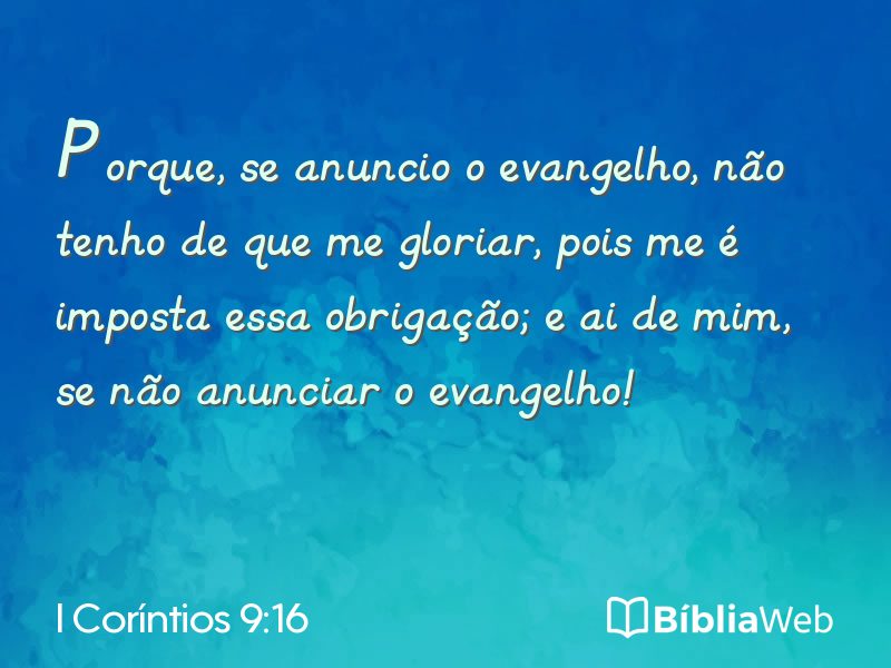I Coríntios 9:16 em imagem para compartilhar
