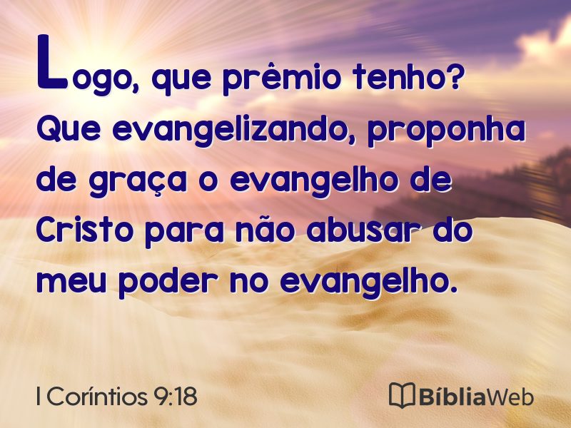I Coríntios 9:18 em imagem para compartilhar